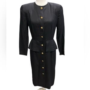 Vintage Nipon Boutique Black Dress with Gold Accent